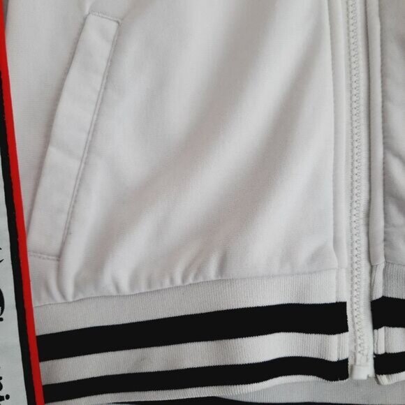 CHAMPION Retro Style Full Zip Athletic Track Jacket White w/ Logo Sz S Flawed - Picture 7 of 15